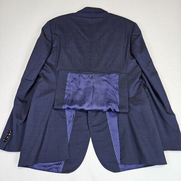 Ted Baker Endurance Blazer Mens 38L Jones CT Suit Jacket Sport Coat Micro Check - Picture 9 of 16